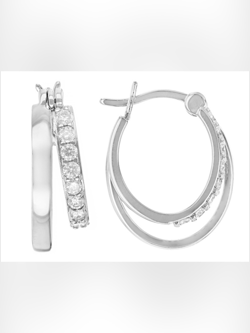 Moissanite Platineve Hoop Earrings 0.48ctw DEW.